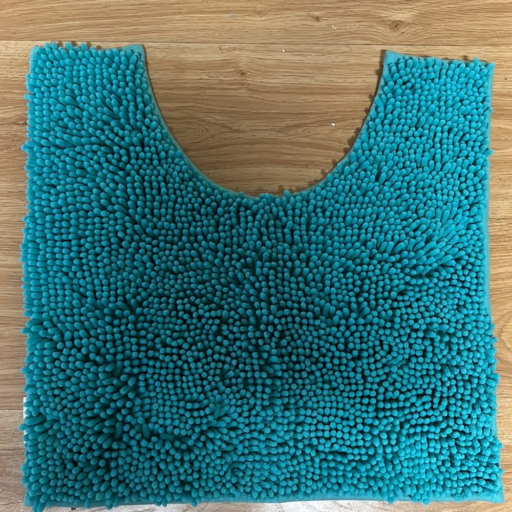 VAGAU Turquoise Bathroom Rugs 2 Pieces Chenille Bath Rug Mat